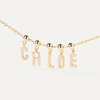 Collar Personalizado con Colgante de Burbuja con Letras en Inglés, Nombre o Palabra, Chapado en Oro sobre Cobre, Estilo Europeo Americano, Superventas para Mujer