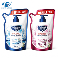 Pochette de recharge personnalisée pour détergent liquide à usage manuel, emballage haute barrière en Mylar, pochette autoportante