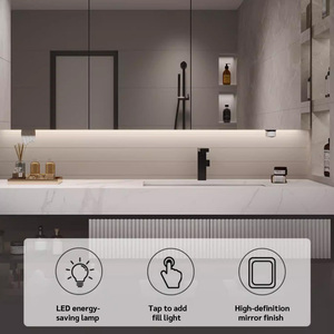 Ensemble de meubles de salle de bain modernes en bois massif OEM avec miroir mural et égouttoir en cuivre, pour usage domestique et hospitalier - Product Image 5