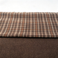 Tissu en laine double face à motif tartan, toucher doux, 695 GSM, 50% laine polyester, pour manteau, chaussures, sac