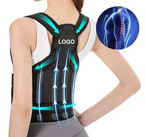 Customized Logo 4 Stays Full Back Spine Support Adjustable Adult Back Posture Corrector