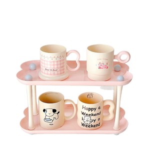 Organisateur de cosmétiques en forme de cœur, support de rangement pour salle de bain, boîte de rangement de maquillage pour bureau, plateau à parfum, matériau PP - Product Image 1
