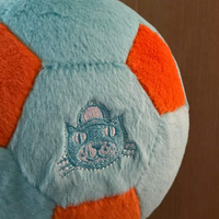 Peluche Jell ycat Amuseables de haute qualité en forme de ballon de football avec sac anti-poussière bleu et broderie du logo As2fb