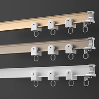 Rail de rideau incurvé en aluminium de haute qualité, design minimaliste, longueur personnalisable, pour la maison, la chambre, le salon, l'hôtel, le plafond