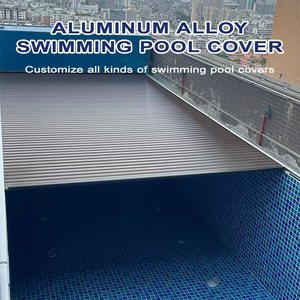 Theo dõi tự động cán màn trập điện hồ bơi Bìa hồ bơi động cơ tùy chỉnh có thể thu vào nhôm 1 mảnh Hồ bơi nhỏ màu xanh Quảng Đông - Product Image 5