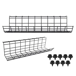 Cable Organize Computer Home Office Standing Metal Power Strip Holders Cord Organize Wire Racks Under Desk Cable Management Tray