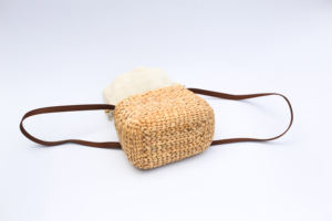 Bolso de Paja y Jacinto de Agua Tejido a Mano, Bolso Bandolera Ovalado de Moda Hecho a Mano con Forro de Lona y Cordón Ajustable - Product Image 4