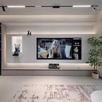 Meuble TV Flottant Minimaliste Moderne Fait Main avec Espace de Rangement, Idéal pour Appartement et Salon