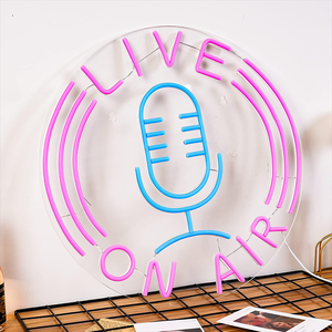 Tùy Chỉnh Sống Trên Không Khí Neon Dấu Hiệu Microphone Neon Ánh Sáng Dấu Hiệu Cho Đài Phát Thanh Chàng Trai Cô Gái Phòng Trò Chơi Phòng Phòng Khách Văn Phòng Quà Tặng - Product Image 3