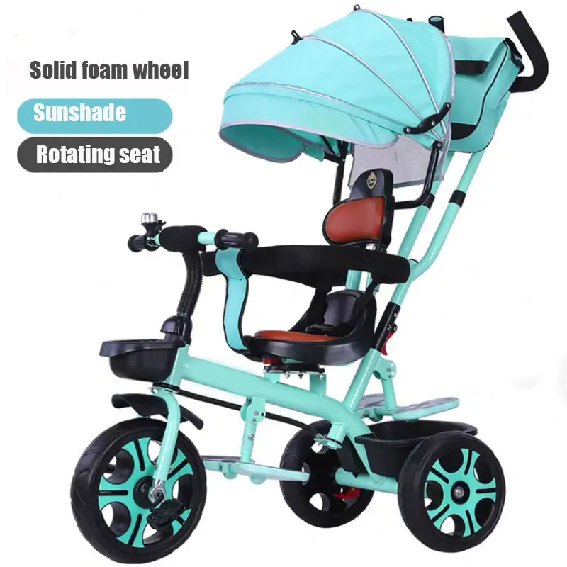 Baby Stroller 3 In 1 Portable Baby Tricycle Stroller Children Tricycle Bike Bicycle Sit Flat Lying kid Trike Trolley Swivel Seat