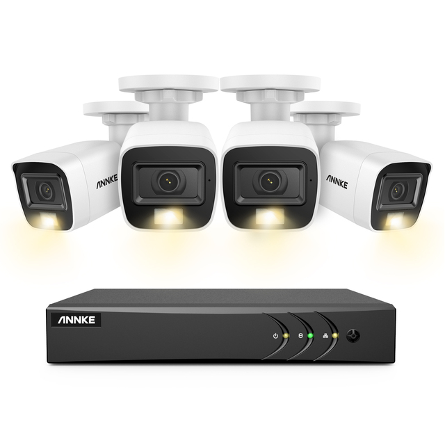 ANNKE 8CH 1080P Lite AI DVR with Human/Vehicle Detection H.265+ Dual Light IP67 Night Vision Surveillance Security Camera System