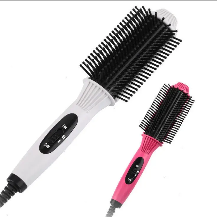 מקצועי נשים יופי כלים שיער מחליק ברזל חשמלי מסרק שיער מיישר מברשת
