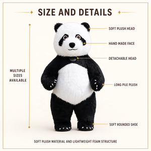 Costumes de panda gonflables Shengchi, costumes de fête cosplay, costumes en peluche pour Halloween, costumes de dessin animé pour adultes, Disfraz De Panda Mascot, robe amusante - Product Image 3