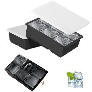 Trực Tiếp Nhà Máy Cung Cấp Biểu Tượng Tùy Chỉnh <span class=keywords><strong>Ice</strong></span> <span class=keywords><strong>Cube</strong></span> Khay 6 Khoang Cấp Thực Phẩm Silicone <span class=keywords><strong>Ice</strong></span> Khuôn Khay - Product Image 1