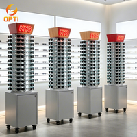 Présentoir à lunettes autoportant avec base verrouillable, présentoir mobile pour lunettes optiques pour le commerce de détail en centre commercial