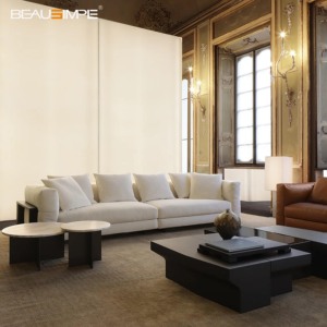 Nuevo Sofá <span class=keywords><strong>Savoy</strong></span>, Sofá Seccional Curvo Modular Versátil con Reposabrazos de Madera Negra, Sofá de Lujo Ligero para Decoración del Hogar - Product Image 3