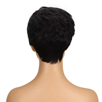 Perruque cheveux naturels ondulés Perruques de cheveux humains bon marché pour femme noire Perruque brésilienne courte coupe Pixie Cheveux humains
