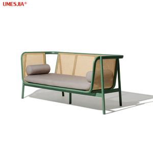 Hem <span class=keywords><strong>Sofa</strong></span> Rattan 3-Sitzer Eschenholzrahmen Stoffsofa Moderne Wohnzimmermöbel Korbsofa - Product Image 6