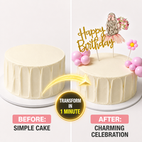 12pcs Set Dekorasi Kue Ulang Tahun Pink untuk Wanita, Figur Wanita 3D, Bola Bunga Plush, Perlengkapan Pesta