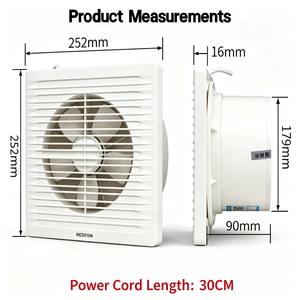 Ventilador de escape para ventana serie M NEDFON APC10‑S‑M APC15‑2S‑M APC20‑3S‑M 220V Ventilador de ventilación para baño y cocina - Product Image 2