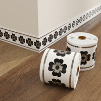 Moulure murale en PVC de 5 m, style marbre moderne, plinthe autocollante en PVC, garniture de base autocollante, étanche pour la décoration intérieure