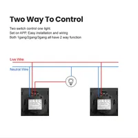EU 1/2/3 Gang Smart WiFi Interrupteur Mural pour Tuya App Alexa Commande Vocale Télécommande Interrupteur Tactile pour Light Max 10A 250V IP65