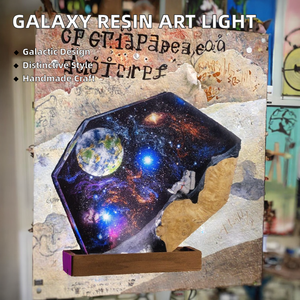 Lámpara <span class=keywords><strong>de</strong></span> Resina Galaxia con Astronauta Hecho a Mano, Lámpara <span class=keywords><strong>de</strong></span> Arte en Madera, Lámpara Decorativa Espacial Única <span class=keywords><strong>de</strong></span> Epoxi para Navidad y Halloween - Product Image 3