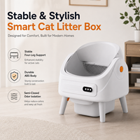 Litière pour chat semi-fermée intelligente avec contrôle WiFi, robot, 65L, grand espace, isolation des odeurs, capteur de sécurité, matériau PP