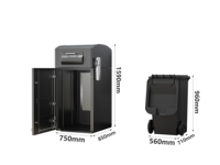 Poubelle intelligente à énergie solaire avec compacteur : écologique et peu encombrante, alimentée par panneau solaire