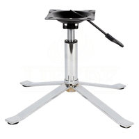 Base de chaise pivotante réglable à 4 pattes en acier plat chromé