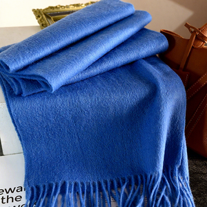 Wool <b>Scarf</b> Solid <b>Red</b> Classic Tassel Fringe Thickened Winter Long Shawl Wrap Warm Muffler <b>Scarf</b> Wholesale - Product Image 3
