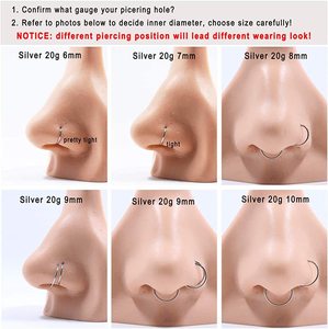 Acero quirúrgico con bisagras Clicker segmento nariz anillos aro hélice cartílago <span class=keywords><strong>Daith</strong></span> Tragus Sleeper pendientes cuerpo Piercings para Mujeres Hombres - Product Image 6