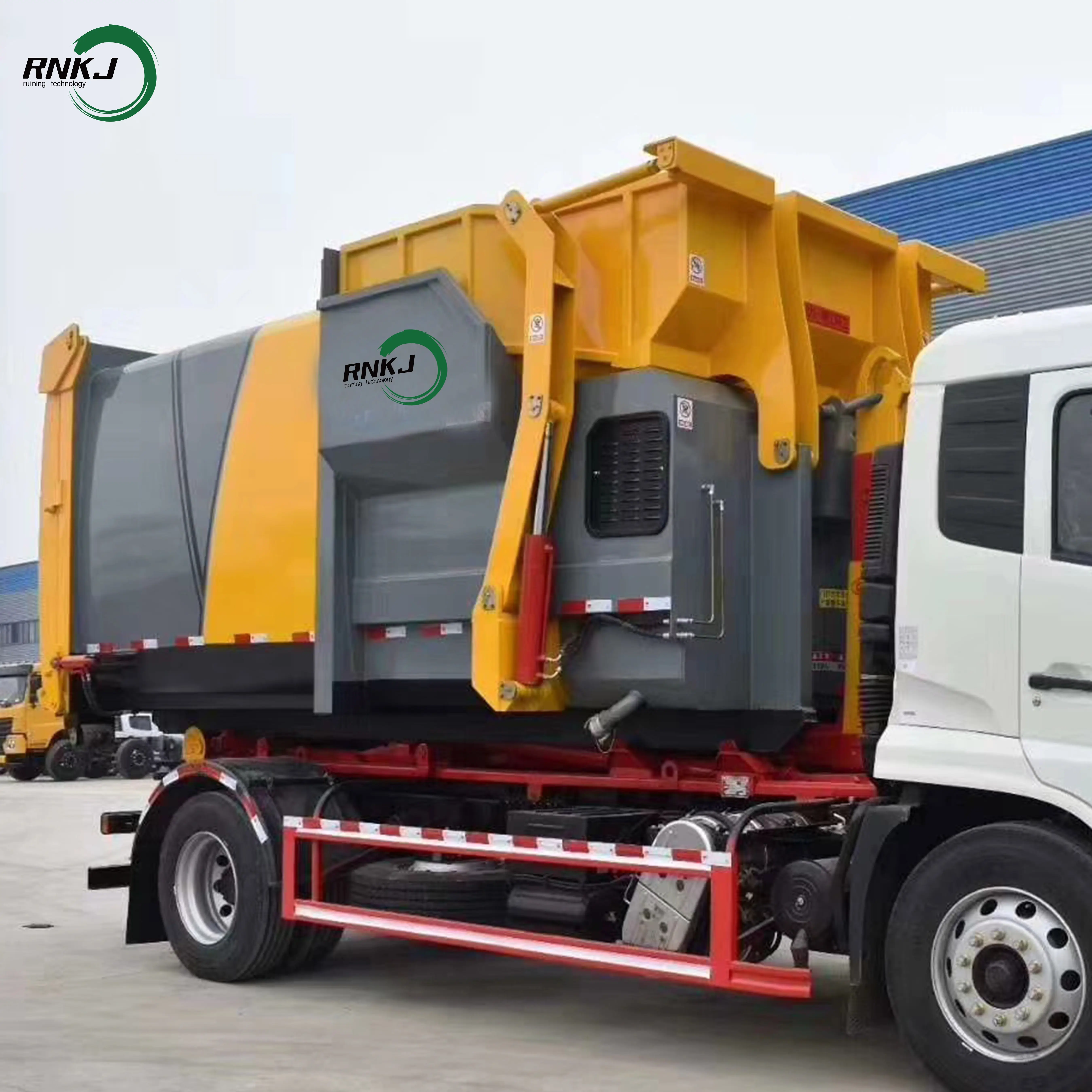 RNKJ 6-20 cbm hava geçirmez çöp kompaktörü kutu çöp kamyonuna bağlı