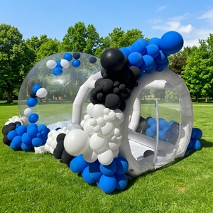 Dôme à bulles gonflable transparent en PVC avec tunnel, <span class=keywords><strong>maison</strong></span> à bulles pour enfants, pour pelouse, <span class=keywords><strong>anniversaire</strong></span>, mariage, <span class=keywords><strong>location</strong></span> avec souffleur - Product Image 3
