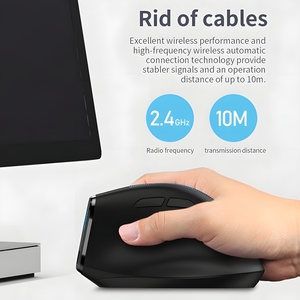 Nuevo Ratón Vertical Ergonómico Inalámbrico F-36A 2.4G, 3 DPI Ajustables, <span class=keywords><strong>Recargable</strong></span>, Retroiluminación LED, Ratón Óptico de Oficina para Computadora Portátil y PC - Product Image 5