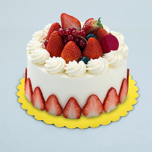 Planches de base à gâteau rondes jetables blanches de 8 pouces feuille d'<span class=keywords><strong>or</strong></span> impression <span class=keywords><strong>carton</strong></span> ondulé assiettes et bols en papier élégants plateau - Product Image 4