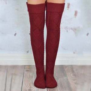 Las niñas de invierno de punto muslo calentadores de <span class=keywords><strong>la</strong></span> pierna de <span class=keywords><strong>la</strong></span> novedad de <span class=keywords><strong>la</strong></span> bota alta Cable Calcetines - Product Image 5