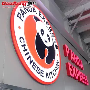 Storefront Elektronische Borden Panda Express Acryl Logo Brief Display Billboard Bedrijf Namen Reclame Lichtbak