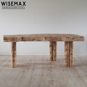 Table à manger en bois massif de style nordique moderne WISEMAX, luxe léger, style <span class=keywords><strong>INS</strong></span>, table à manger de loisirs de haute qualité et haut de gamme pour patio - Product Image 3