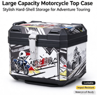 Top Case Moto Personnalisable avec LOGO, Nouveau Coffre Arrière Moto en Aluminium Argenté avec Doublure, Grand Coffre Moto à Vendre