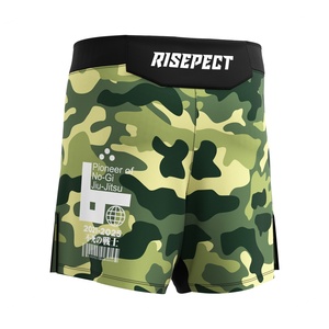 Pantalones Cortos de Combate con Patrón de Camuflaje Verde, Sin Velcro, de Secado Rápido, Diseño Duradero, con Abertura Lateral para BJJ MMA - Product Image 6