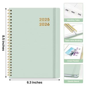 Agenda 2026 imprimé A4 avec couverture en cuir, papier épais, carnet de notes - Product Image 3