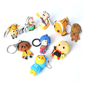 Bán buôn tùy chỉnh 3D logo nhân vật hoạt hình Silicone mềm PVC cao su Keyring khuyến mại & Carabiners tùy chỉnh móc khóa - Product Image 2
