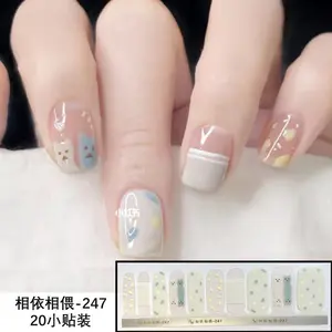 Fashion Cartoon Flowers Designs Print 20 Strips Nail Stickers Nail Wraps Beauty Products For Women