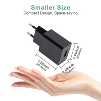 Chargeur de voyage mural USB 5V 500mA 1A 1.5A 2A certifié CE GS CB EU Plug