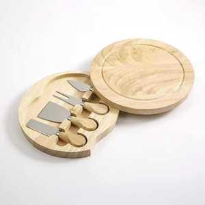 ชุดมีดชีส ด้ามไม้ยางพารา สแตนเลส ชุดมีดพกพาสำหรับใช้ในบ้าน ทนทาน - Product Image 4