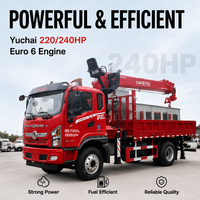 Grue montée sur camion Dongfeng D1L de 8 tonnes, grue à flèche à 5 sections pour travaux de construction, logistique et manutention de charges lourdes