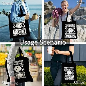 Pickleball bà Tote Túi thể thao vui chủ đề Vải Tote cho phụ nữ tái sử dụng hàng tạp hóa mua sắm túi - Product Image 4