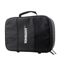 Sac de rangement portable multifonctionnel en PU pour outils de coiffure, étui pour tondeuse électrique et ciseaux de barbier avec fermeture éclair