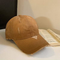 Casquette de baseball vintage unisexe, style rétro américain, effet vieilli, avec trous, casquette décontractée à large bord, grande taille, couronne profonde